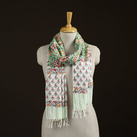 Sanganeri Hand Block Print Pure Merino Wool Handwoven Stole 07