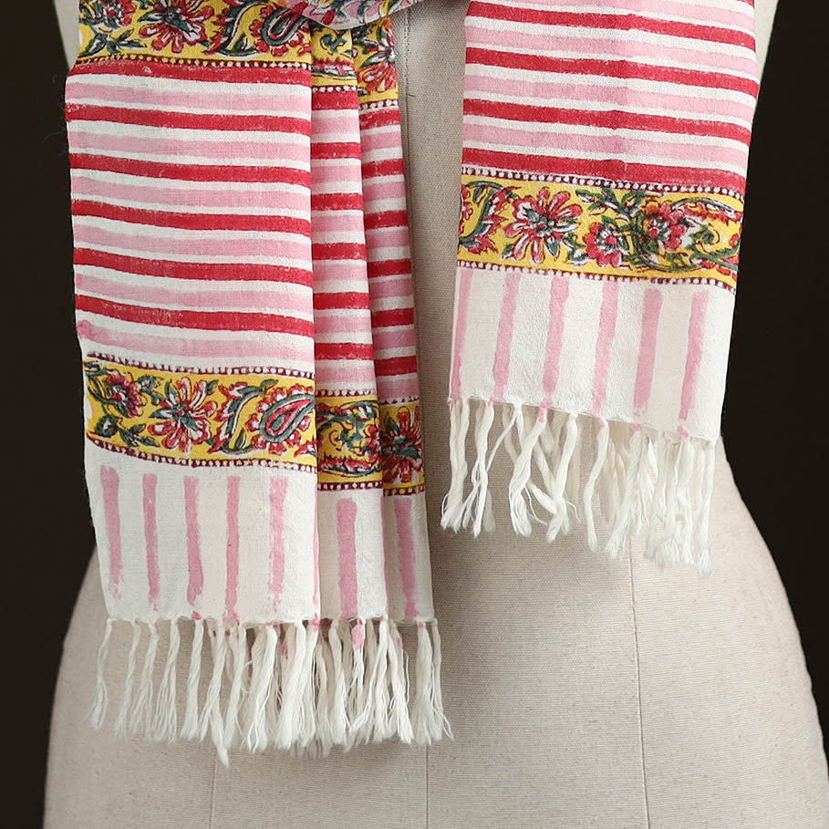 Sanganeri Hand Block Print Pure Merino Wool Handwoven Stole 08