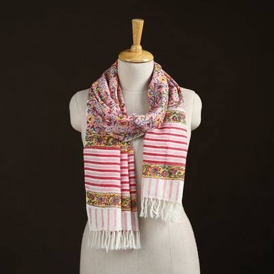 Sanganeri Hand Block Print Pure Merino Wool Handwoven Stole 08