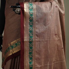 Brown - Kanchipuram Buti Cotton Saree with Border 15