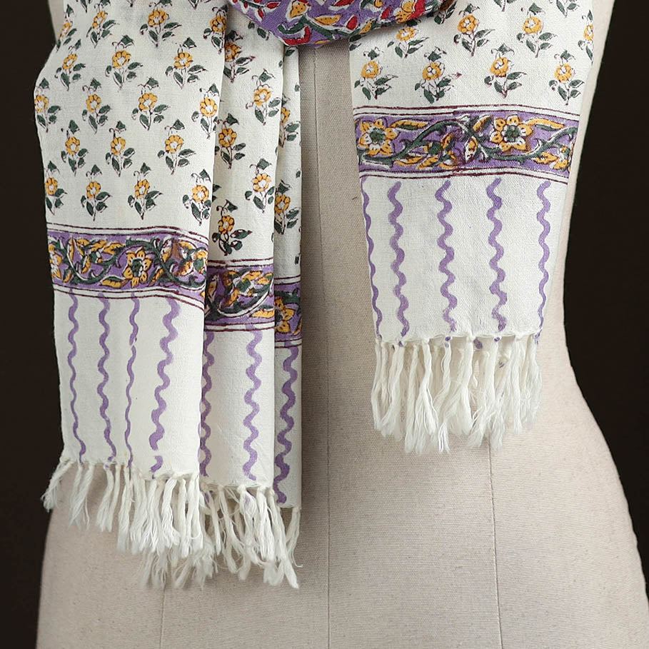 Sanganeri Hand Block Print Pure Merino Wool Handwoven Stole 09