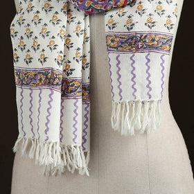 Sanganeri Hand Block Print Pure Merino Wool Handwoven Stole 09