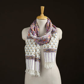 Sanganeri Hand Block Print Pure Merino Wool Handwoven Stole 09