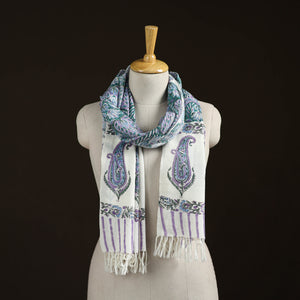 Sanganeri Hand Block Print Pure Merino Wool Handwoven Stole 10