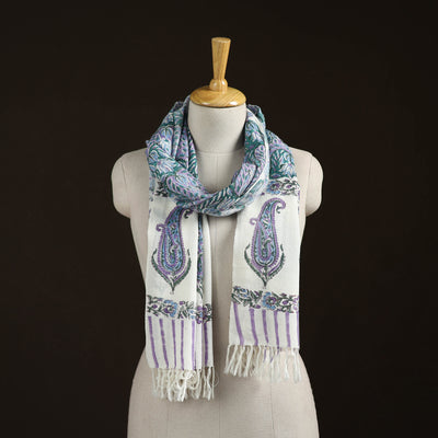 Sanganeri Hand Block Print Pure Merino Wool Handwoven Stole 10