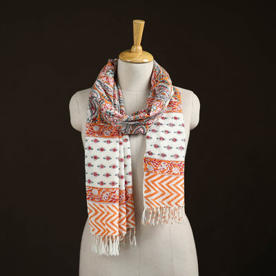 Sanganeri Hand Block Print Pure Merino Wool Handwoven Stole 11