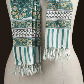 Sanganeri Hand Block Print Pure Merino Wool Handwoven Stole 12