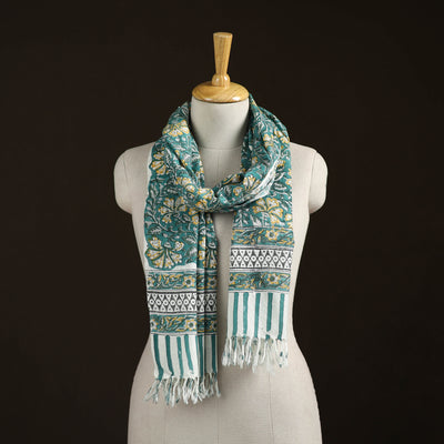 Sanganeri Hand Block Print Pure Merino Wool Handwoven Stole 12