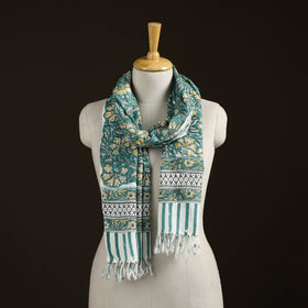 Sanganeri Hand Block Print Pure Merino Wool Handwoven Stole 12