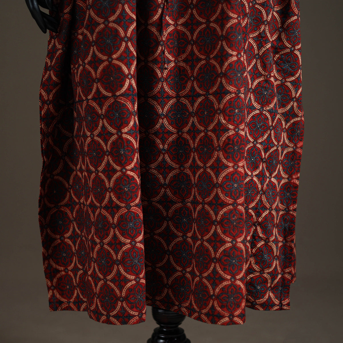 Ajrakh Hand Block Print Natural Dyed Cotton Long Kaftan 01