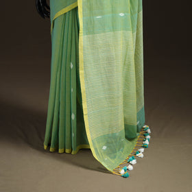 Bengal Pure Mul Cotton Jamdani Saree with Tassels 15