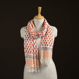 Sanganeri Hand Block Print Pure Merino Wool Handwoven Stole 13