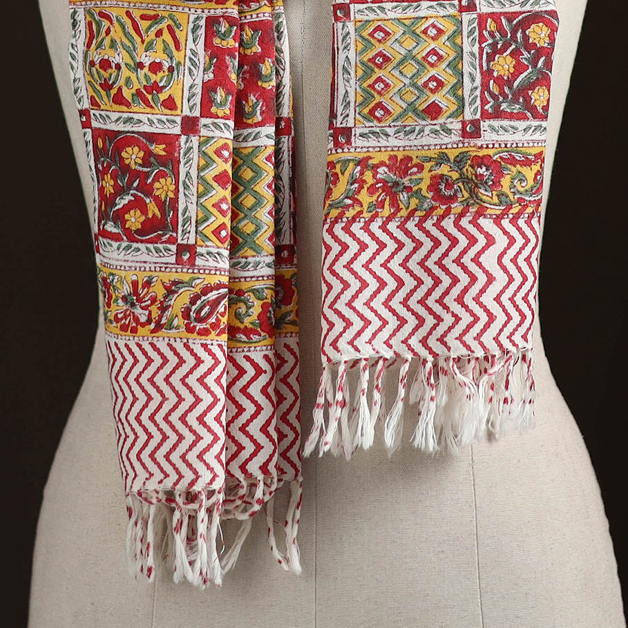 Sanganeri Hand Block Print Pure Merino Wool Handwoven Stole 14