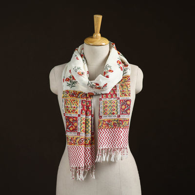 Sanganeri Hand Block Print Pure Merino Wool Handwoven Stole 14