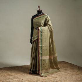 Green - Kanchipuram Buti Cotton Saree with Border 17