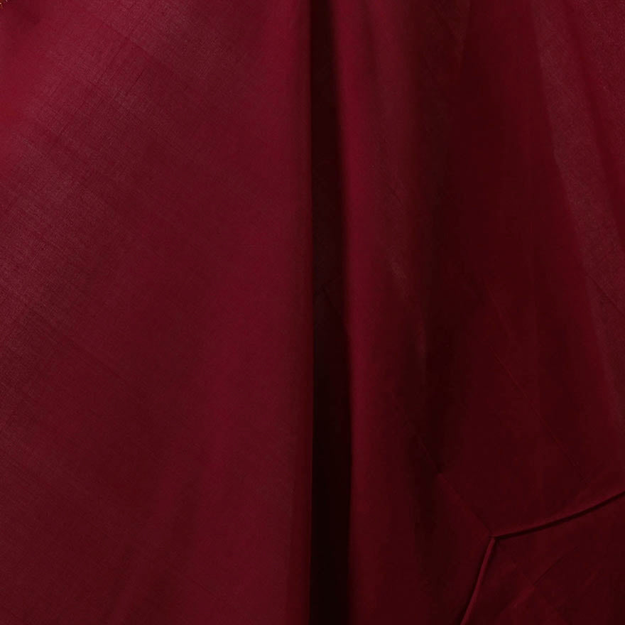 Maroon - handloom cotton mangalagiri fabric with zari