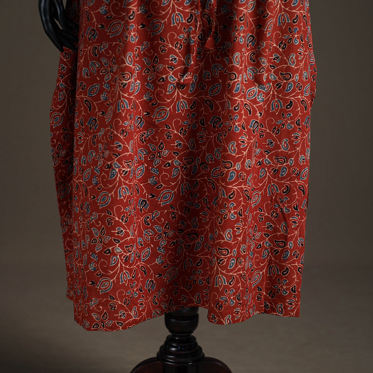Ajrakh Hand Block Print Natural Dyed Cotton Long Kaftan 02