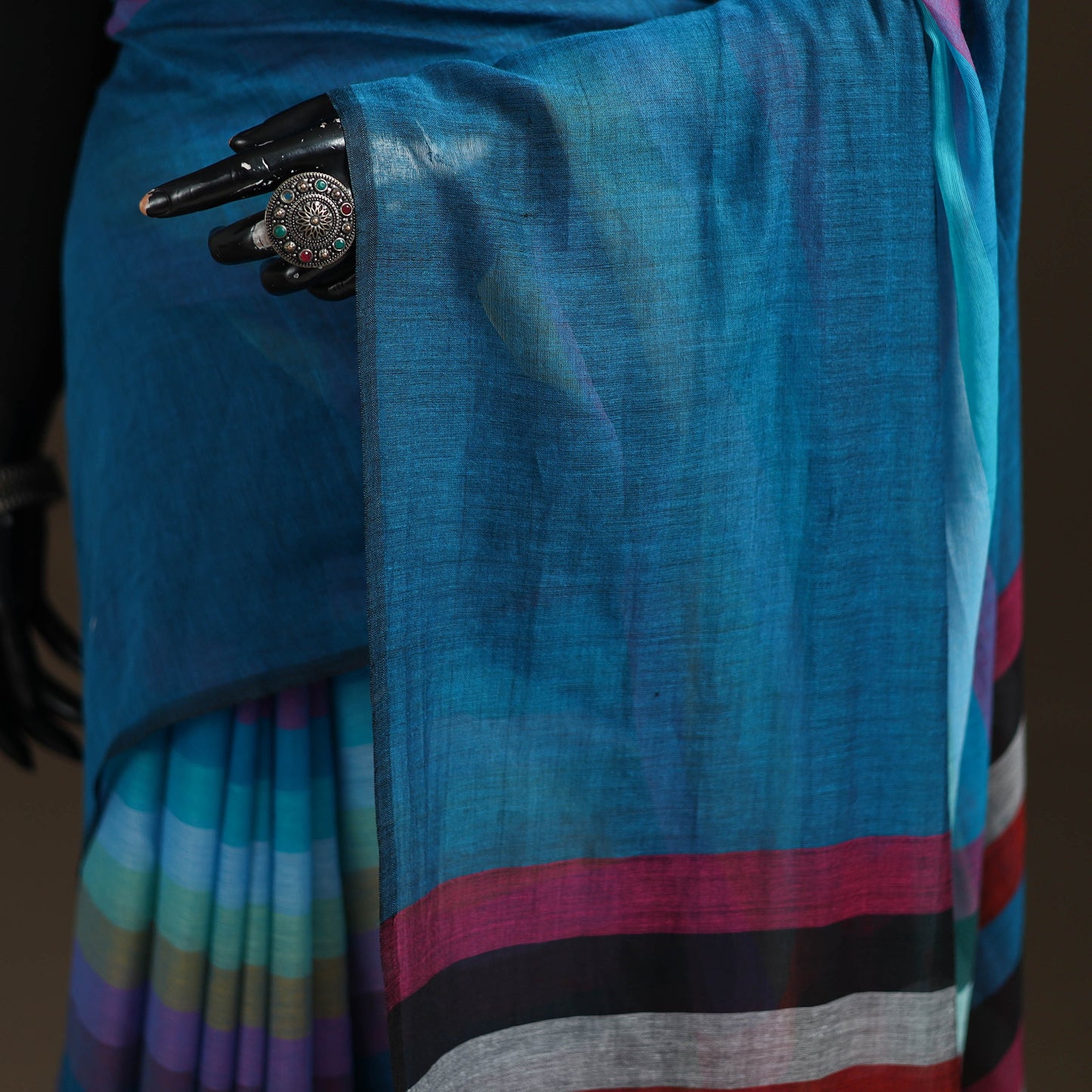 Bengal Checks Pure Mul Cotton Saree with Tassels 16