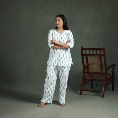 Pochampally Ikat Cotton Night Suit Set for Women 17