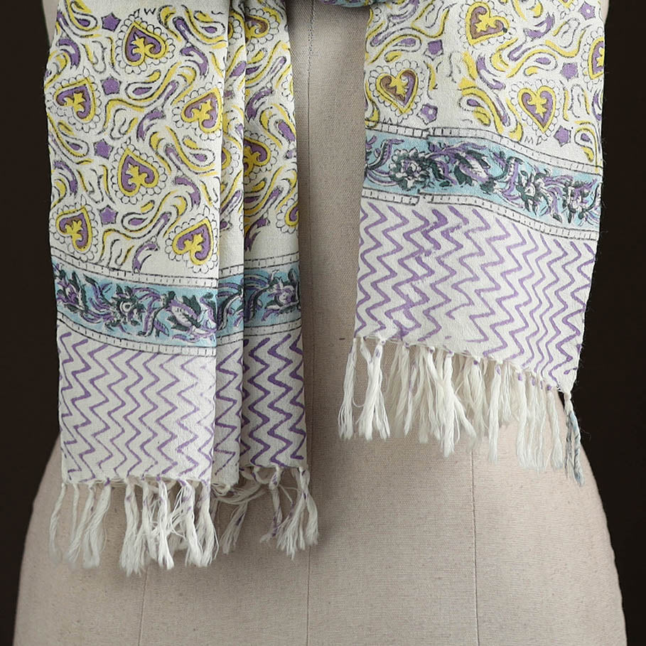 Sanganeri Hand Block Print Pure Merino Wool Handwoven Stole 16