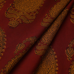 Maroon Bagh Hand Block Print Natural Dyed Cotton Fabric