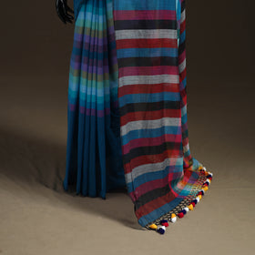 Bengal Checks Pure Mul Cotton Saree with Tassels 16