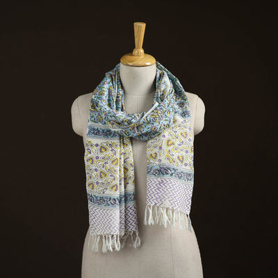 Sanganeri Hand Block Print Pure Merino Wool Handwoven Stole 16