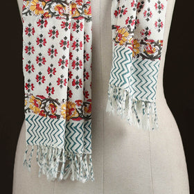 Sanganeri Hand Block Print Pure Merino Wool Handwoven Stole 17