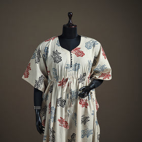 Ajrakh Hand Block Print Natural Dyed Cotton Long Kaftan 03