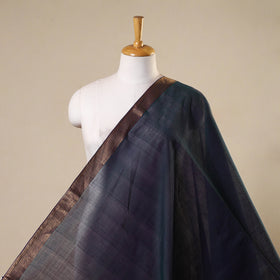 Blue - handloom cotton mangalagiri fabric with zari border