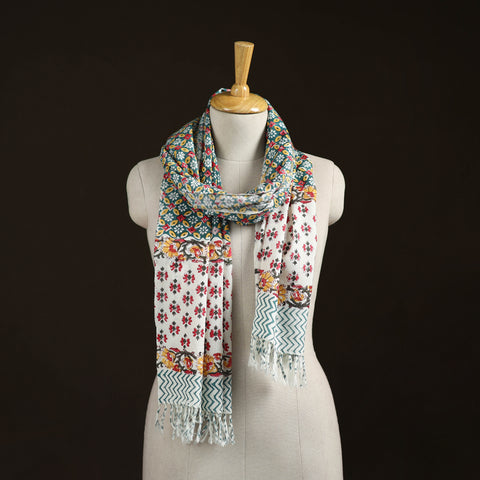 Sanganeri Hand Block Print Pure Merino Wool Handwoven Stole 17
