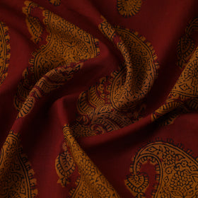 Maroon Bagh Hand Block Print Natural Dyed Cotton Fabric