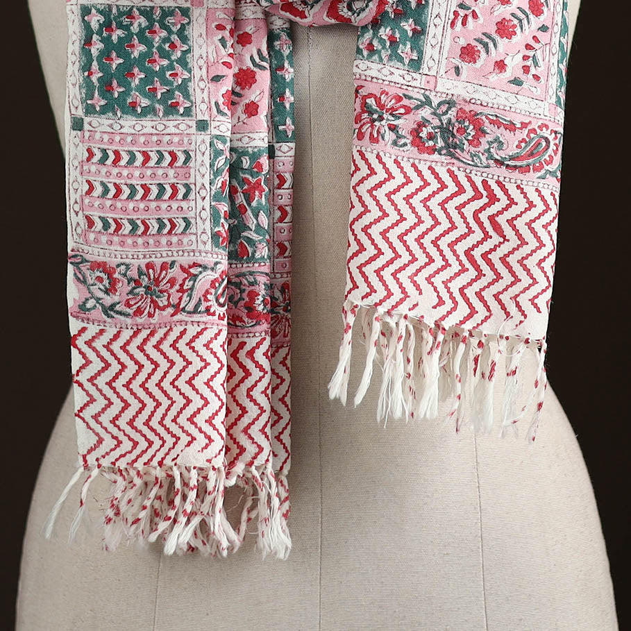 Sanganeri Hand Block Print Pure Merino Wool Handwoven Stole 18