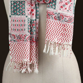 Sanganeri Hand Block Print Pure Merino Wool Handwoven Stole 18