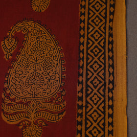 Maroon Bagh Hand Block Print Natural Dyed Cotton Fabric