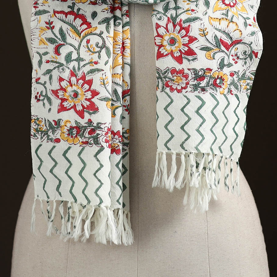Sanganeri Hand Block Print Pure Merino Wool Handwoven Stole 19