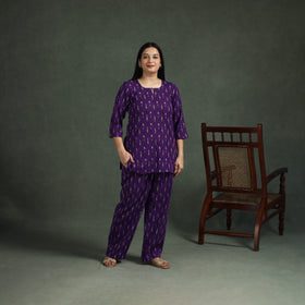 Pochampally Ikat Cotton Night Suit Set for Women 19