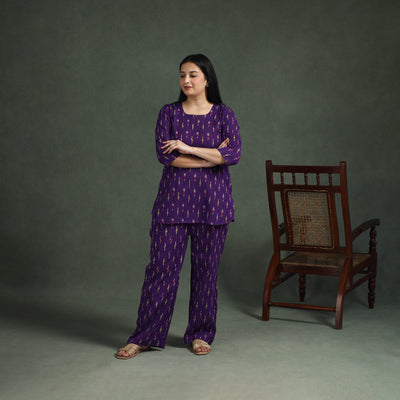 Pochampally Ikat Cotton Night Suit Set for Women 19