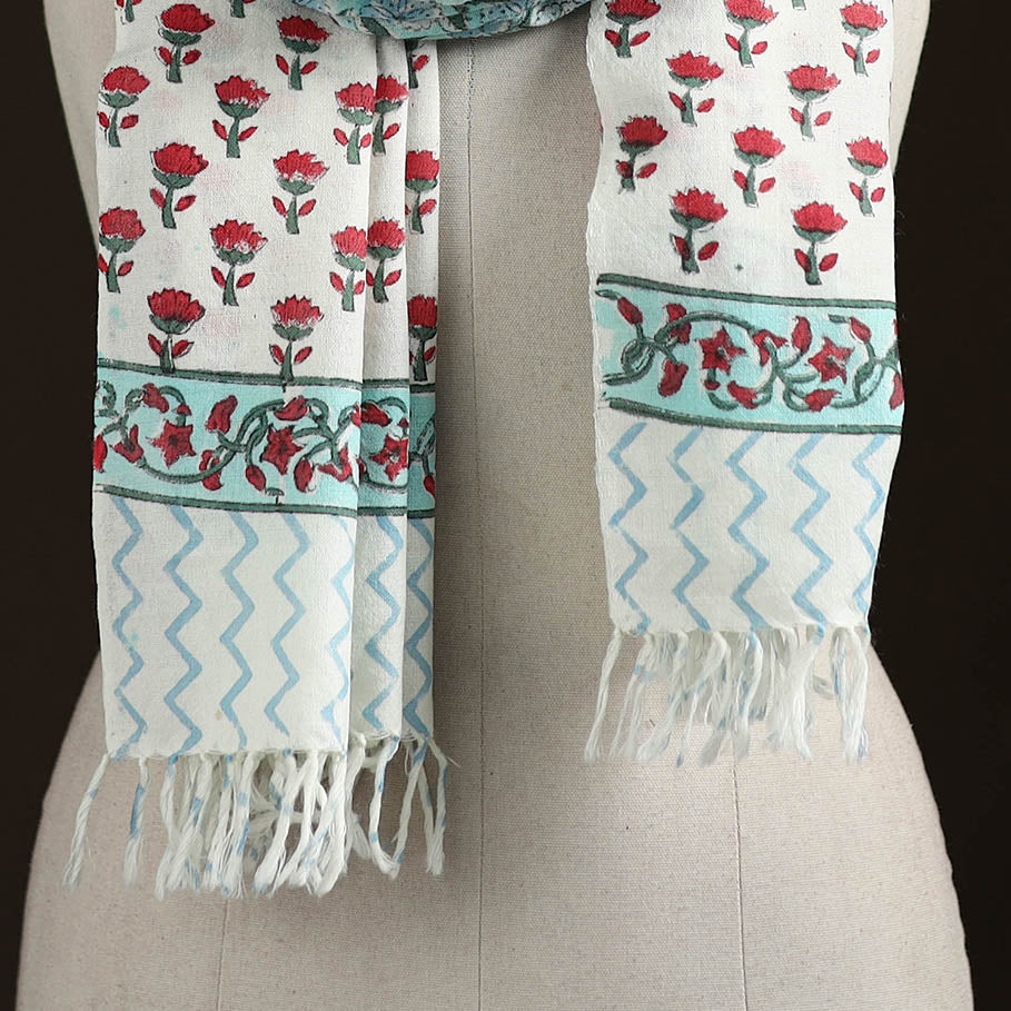 Sanganeri Hand Block Print Pure Merino Wool Handwoven Stole 22