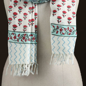 Sanganeri Hand Block Print Pure Merino Wool Handwoven Stole 22