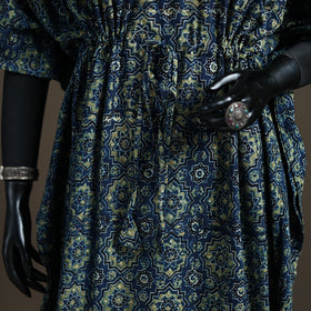 Ajrakh Hand Block Print Natural Dyed Cotton Long Kaftan 04