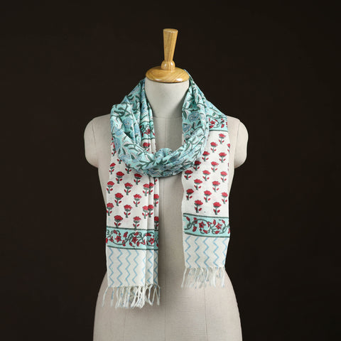 Sanganeri Hand Block Print Pure Merino Wool Handwoven Stole 22