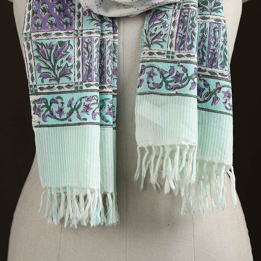 Sanganeri Hand Block Print Pure Merino Wool Handwoven Stole 23