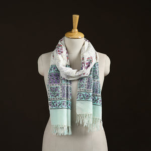 Sanganeri Hand Block Print Pure Merino Wool Handwoven Stole 23