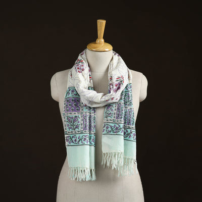 Sanganeri Hand Block Print Pure Merino Wool Handwoven Stole 23