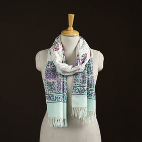 Sanganeri Hand Block Print Pure Merino Wool Handwoven Stole 23