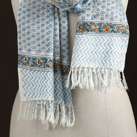 Sanganeri Hand Block Print Pure Merino Wool Handwoven Stole 24