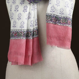 Sanganeri Hand Block Print Pure Merino Wool Stole 25