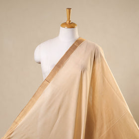 Beige - handloom cotton mangalagiri fabric with zari border