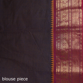 Checks Buti Cotton Zari Border Kanchipuram Saree 04